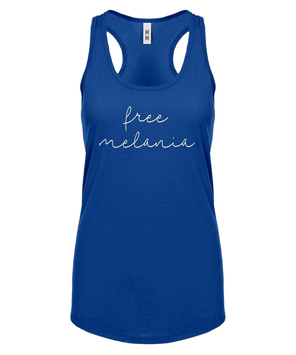 Camisoles & Tanks Free Melania Now Womens Racerback Tank Top - Royal Blue - C01886MMKH6