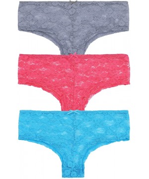 Panties Women Sexy Lace Bikini Hipster Panties Mid High Rise Briefs-6 or 8 Pk - Pack C(6 Pack) - CL18OZDN4Z3