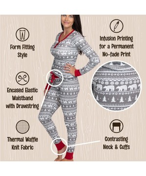 Sets Women's Thermal Pajamas- Cozy and Cute Pajamas for Adults - Nordic Bear Pajama Set - CD197A44OIY