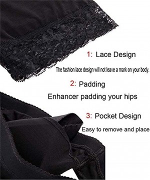 Shapewear Lace Butt Lifter Padded Panties for Women Tummy Control Shapewear Panty Boyshort Underwear - Black With Lace - CE18...