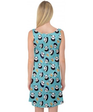 Nightgowns & Sleepshirts Womens Sleepwear Satin Pajama Cute Pattern Cartoon Pandas Waffles Florals Kids Sleeveless Satin Nigh...