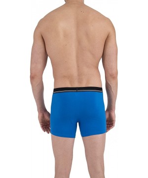 Boxer Briefs Men's Cotton Stretch Logo Solid Boxer Briefs Pack of 4 - Light Grey / Blue / Black / Black - CJ1964Z56L2