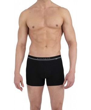 Boxer Briefs Men's Cotton Stretch Logo Solid Boxer Briefs Pack of 4 - Light Grey / Blue / Black / Black - CJ1964Z56L2