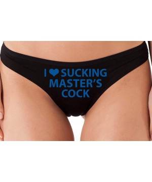 Panties I Love Sucking Masters Cock Blowjob Slut Black Thong Underwear - Royal - CO1965ONIMD