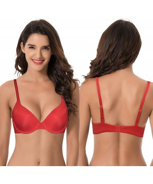 Bras Women's Plus Size Full Coverage Padded Underwire Bra-1 or 2PK - Nude-red(2 Pack) - CX18RZ9AY3I