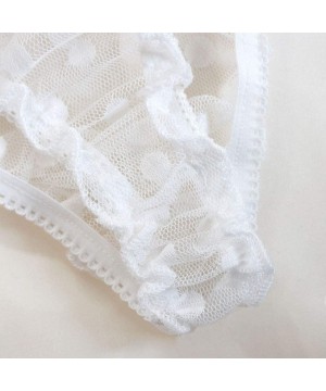 Accessories Women's Sheer Lace Dot Thong Bowknot Panties G-String Lingerie Sexy Underwear - White - C61973D9TE8