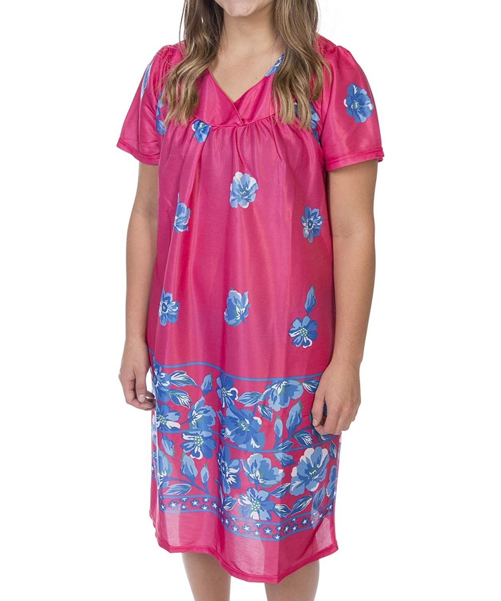 Nightgowns & Sleepshirts Women's Knee Length Lounger - Fuschia - CT18IA7UQ2H