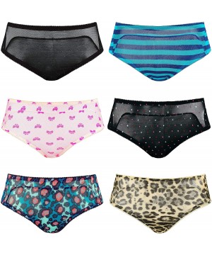 Panties Womens Sexy Lace Bikini Boyshort Hipster Briefs Panties Underwear-6PK - 17216-packb(6 Pack) - CD18T3IQOXO