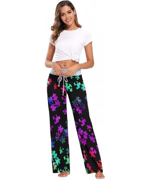 Bottoms Women's Pajama Pants Drawstring Wide Leg Lounge Trouser Sleepwear Pants - Color4 - C71985LALMO