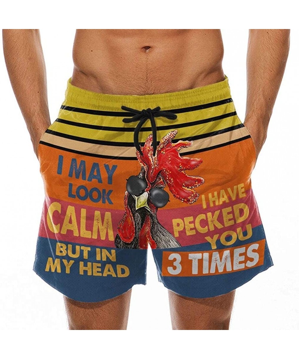 Boxers Men Drawstring Special Cock Print Holiday Festival Beach Work Casual Trouser Shorts Pant Comfy Fit - A-red - C519DM2CL2T