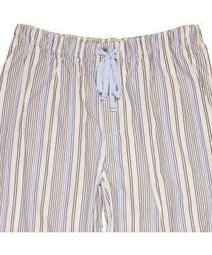 Sleep Bottoms Men's Big and Tall Woven Poplin Sleep Bottoms Pajama Pants - White/Blue Striped - CK18T7IHLYW