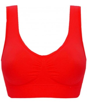 Bras Seamless Sports Bra Women Fitness Top Yoga Bra for Cup Running Yoga Gym Crop Top Women Push Up Sport Bra - Red - CR18ZC7...