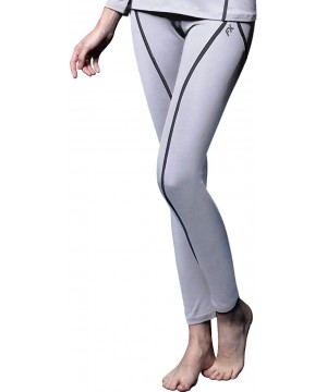 Thermal Underwear Womens MAXHEAT Soft Fleece Seamless Stretch Thermal Underwear Bottom - D_max Heat Bottom Light Gray - CY18R...