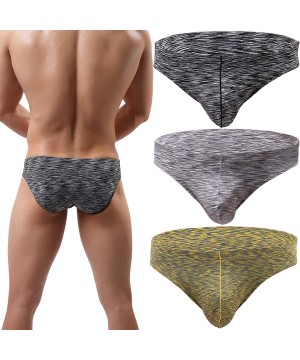 Boxer Briefs Men's Underwear Boxer Briefs Breathable Bulge Pouch Underpants Low Rise Elastic - A2black Gray Yellow - C018M5N2M4I