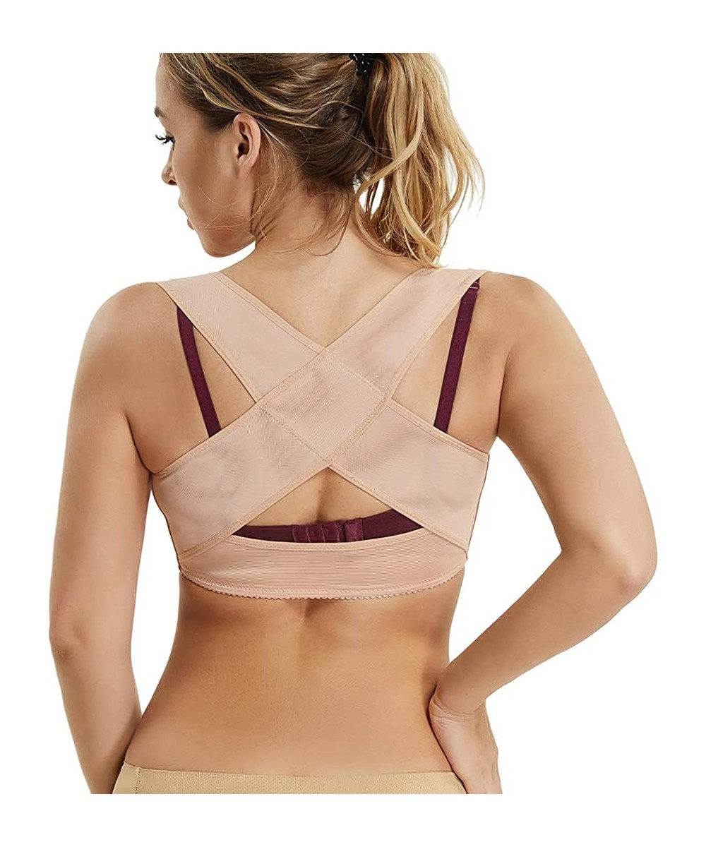 Shapewear Chest Brace Up for Women Posture Corrector Shapewear Vest Tops Bra Support Shaper - Beige - CW18SZ08LNQ