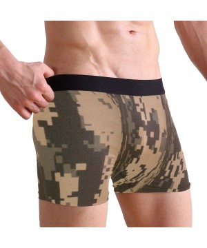 Boxer Briefs Linen-Camouflage Men's Sexy Boxer Briefs Stretch Bulge Pouch Underpants Underwear - Linen-camouflage - CQ18N95LK3I