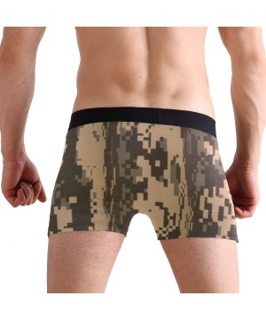 Boxer Briefs Linen-Camouflage Men's Sexy Boxer Briefs Stretch Bulge Pouch Underpants Underwear - Linen-camouflage - CQ18N95LK3I