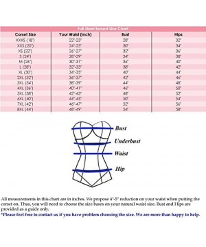 Bustiers & Corsets Full Steel Boned Waist Cincher Tight Lacing Satin Underbust Shaper Waspie Mini Corset 8079-OT - Navy - C11...