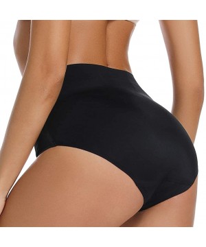 Panties Seamless Panties High Waisted Nylon Spandex Hipster Panties for Women No Show Underwear 2 Pack - Black - CO18TY2XTZM