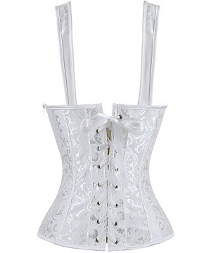 Bustiers & Corsets Women's Steampunk Classic Gothic Overbust Corset Tops Bustier Punk Rock Outfits Halloween Costume - White-...