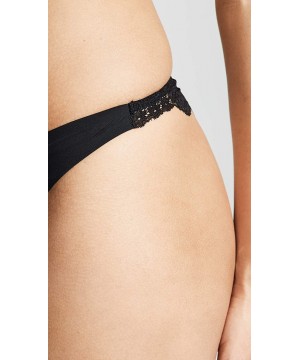 Panties Women's Smooth & Lace Thong - Black - CO18HSDETQN