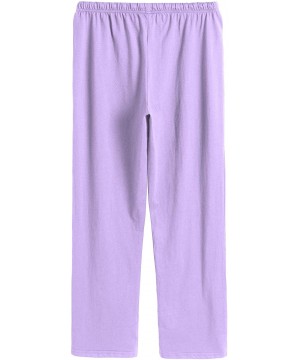 Bottoms Women's Cotton Pajama Pants - Purple - CX18UW7QNDZ