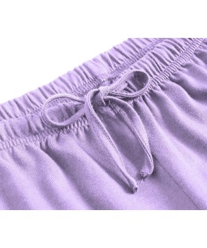 Bottoms Women's Cotton Pajama Pants - Purple - CX18UW7QNDZ