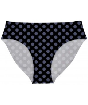 Panties Women Sexy Seamless Hipster Panties Soft Comfy Vintage Polka Dot Underwear - Black Dark Navy Polka Dot - CB18UA8MZ7L