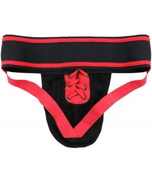 Briefs Men's Backless Bikini Lace Up Jockstrap Sports Underwear Bulge Pouch Shorts Jock Athletic Supporter - Red - CG1855ENKGN