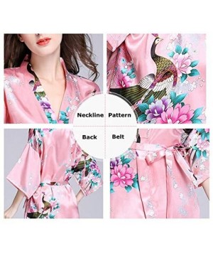 Robes Pajamas Women Faux Silk Robe Satin Wedding Bride Robe Large Size Sexy Floral Bathrobe Short Nightwear Women Pajamas NDM...