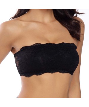 Bras Lace Bralettes for Women Padded Bandeau Bra Strapless Tube Top Wireless Chest Wrap Basic Layering - Black - CE18RM88UES