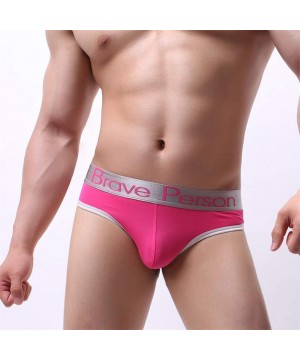 G-Strings & Thongs Underwear for Men- Men's Sexy Thong Underwear Low Rise Bikini T-Back G-String - Hot Pink - CP196EYZTNZ