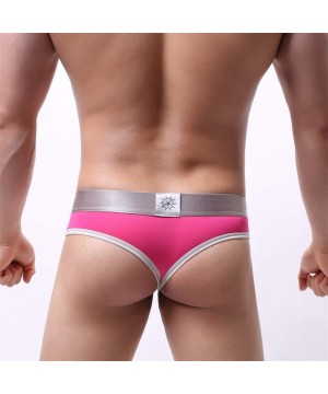 G-Strings & Thongs Underwear for Men- Men's Sexy Thong Underwear Low Rise Bikini T-Back G-String - Hot Pink - CP196EYZTNZ