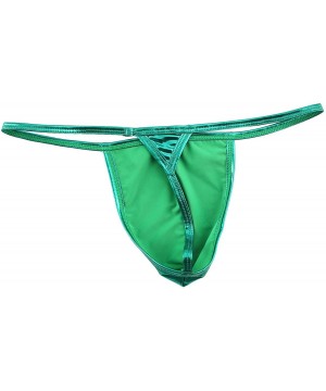 G-Strings & Thongs Men's Low Rise Bulge Pouch G-String Thongs Jockstraps Bikini Briefs Underwear - Green - C7197RO8YXS