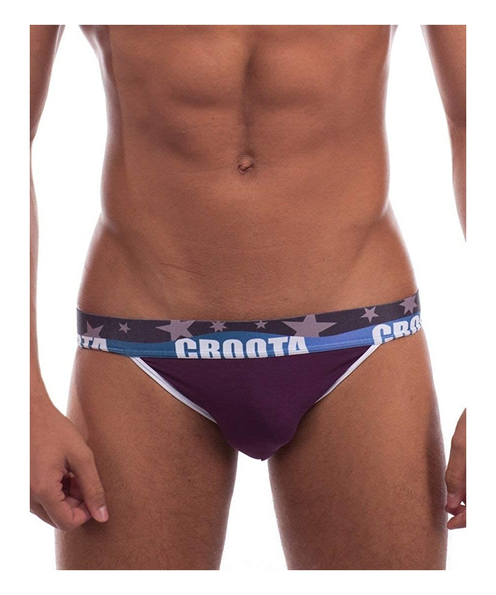 G-Strings & Thongs Mens Underwear Jockstrap Bikini- Hip-Up Jocks- Australian Desert Graphics - Purple - C2115O3SFXT