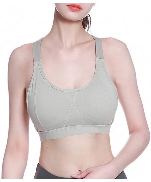 Bras Women's Sports Bras Women's Freedom Seamless Racerback Sport Bra - Gray - CP1965INWHW