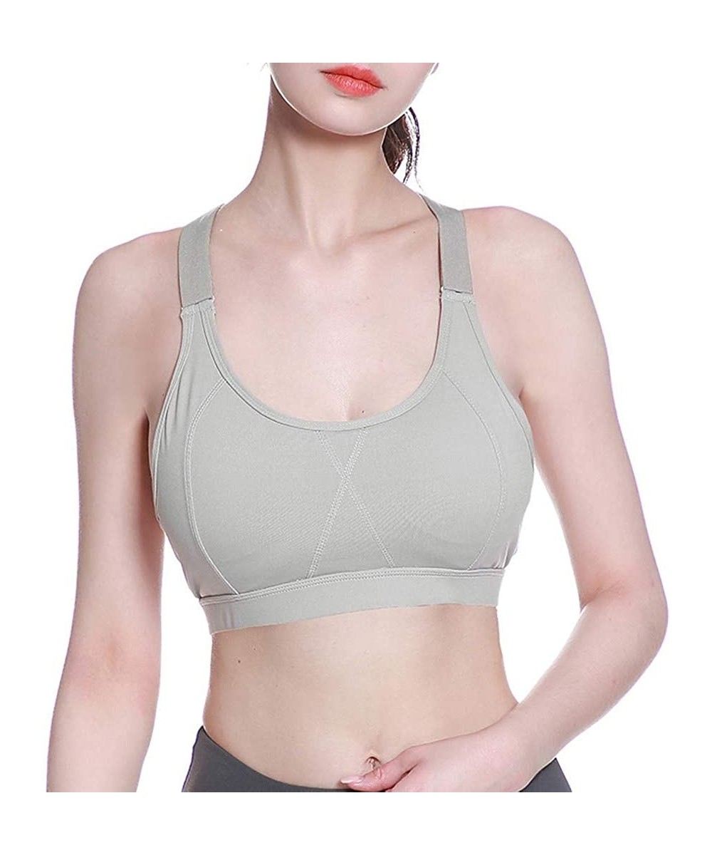 Bras Women's Sports Bras Women's Freedom Seamless Racerback Sport Bra - Gray - CP1965INWHW