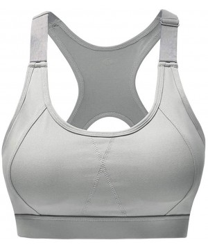 Bras Women's Sports Bras Women's Freedom Seamless Racerback Sport Bra - Gray - CP1965INWHW