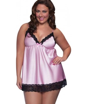 Nightgowns & Sleepshirts Plus Size Sexy Lace Sleepwear Lingerie Halter Temptation Babydoll Underwear Short Nightgown Nightdre...