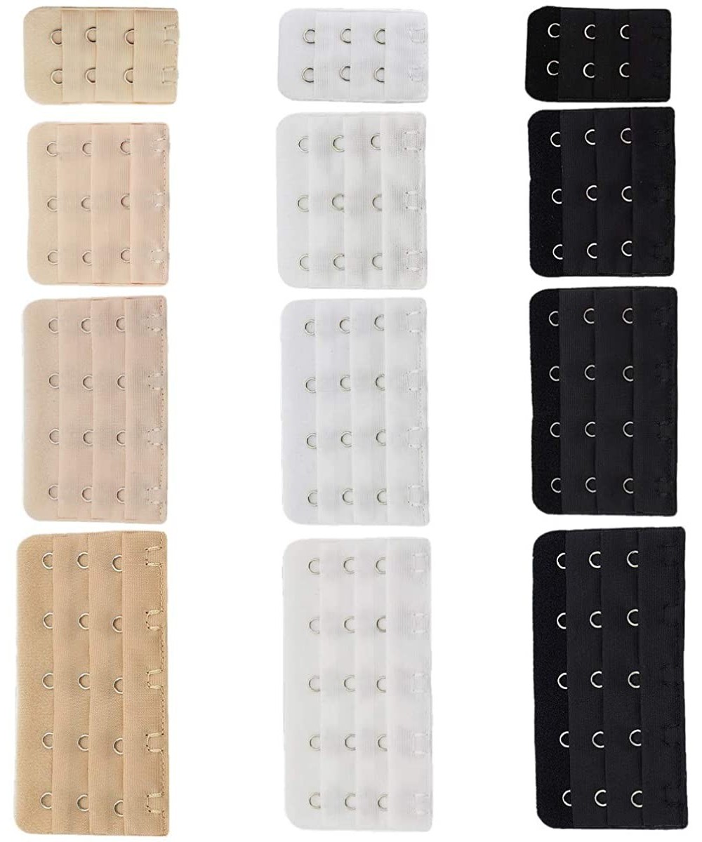 Accessories 6 PCS Assorted Bra Extender 2 Hook 3 Row 1.2 inch Spacing Narrow - 12 Pcs 28928 - CD11T78YWTX