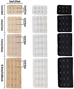 Accessories 6 PCS Assorted Bra Extender 2 Hook 3 Row 1.2 inch Spacing Narrow - 12 Pcs 28928 - CD11T78YWTX