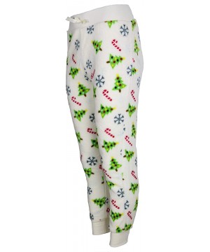 Bottoms Women's Plus Size Plush Jogger Pajama Jogger Pants - Winter White - C718AROS784