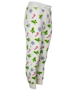 Bottoms Women's Plus Size Plush Jogger Pajama Jogger Pants - Winter White - C718AROS784