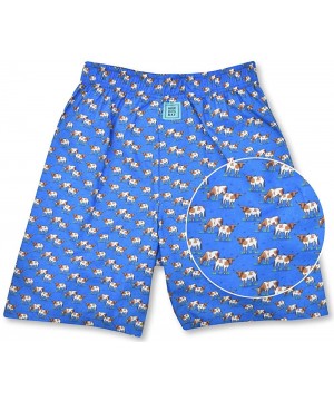 Boxers Longhorn Bull Texas 100% Cotton Printed Boxer Shorts - Blue - C3197CX2IRC