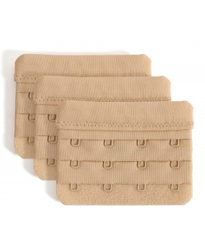 Bras Bra Extender Soft Comfortable Bra Band Extension Pack of 3 Multi-size - 4 Hook Beige-3/4inch Spacing - CH18GDKOZ8L