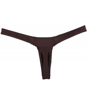 G-Strings & Thongs Men Sexy Thongs Underwear Bulge Pouch G Strings Micro Jocks Mini T Back - Brown - C11976SI7G2