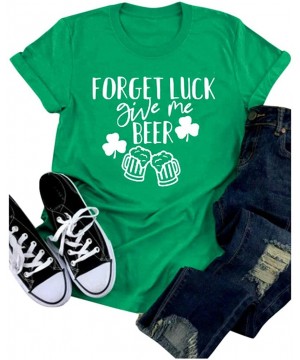 Shapewear Women's St. Patrick's Day Clover Print Short Sleeve T-Shirt - F-green - CO196H34UI7