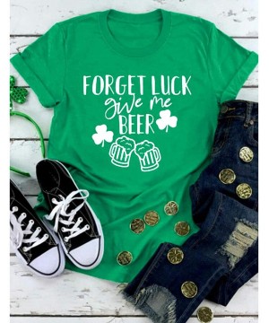 Shapewear Women's St. Patrick's Day Clover Print Short Sleeve T-Shirt - F-green - CO196H34UI7