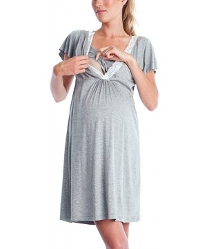 Nightgowns & Sleepshirts 2019 Womens Delivery/Labor/Maternity/Nursing Nightgown Sleepwear Pregnancy Gown for Hospital Breastf...