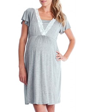 Nightgowns & Sleepshirts 2019 Womens Delivery/Labor/Maternity/Nursing Nightgown Sleepwear Pregnancy Gown for Hospital Breastf...